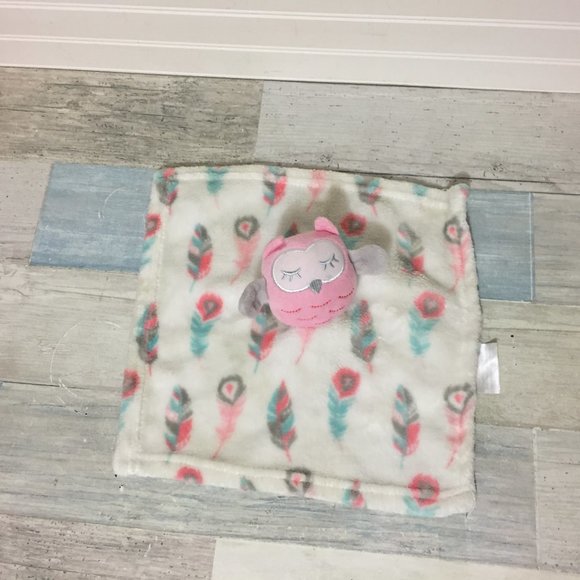 Cribmates Toys Crib Mates Pink Owl Plush Lovey Security Blanket